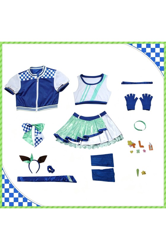 2XXT Cosplay Uma Musume Pretty Derby Matikanetannhauser Blue Turbulence Cheerleading Uniform Cosplay Costume